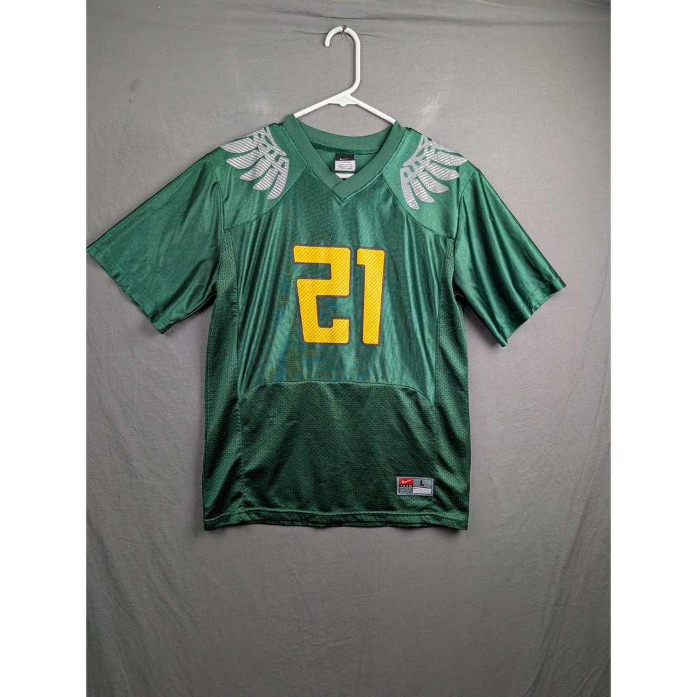 Nike Kids Green Oregon Ducks Number 21 Football Jersey Large 16/18 Wings NCAA